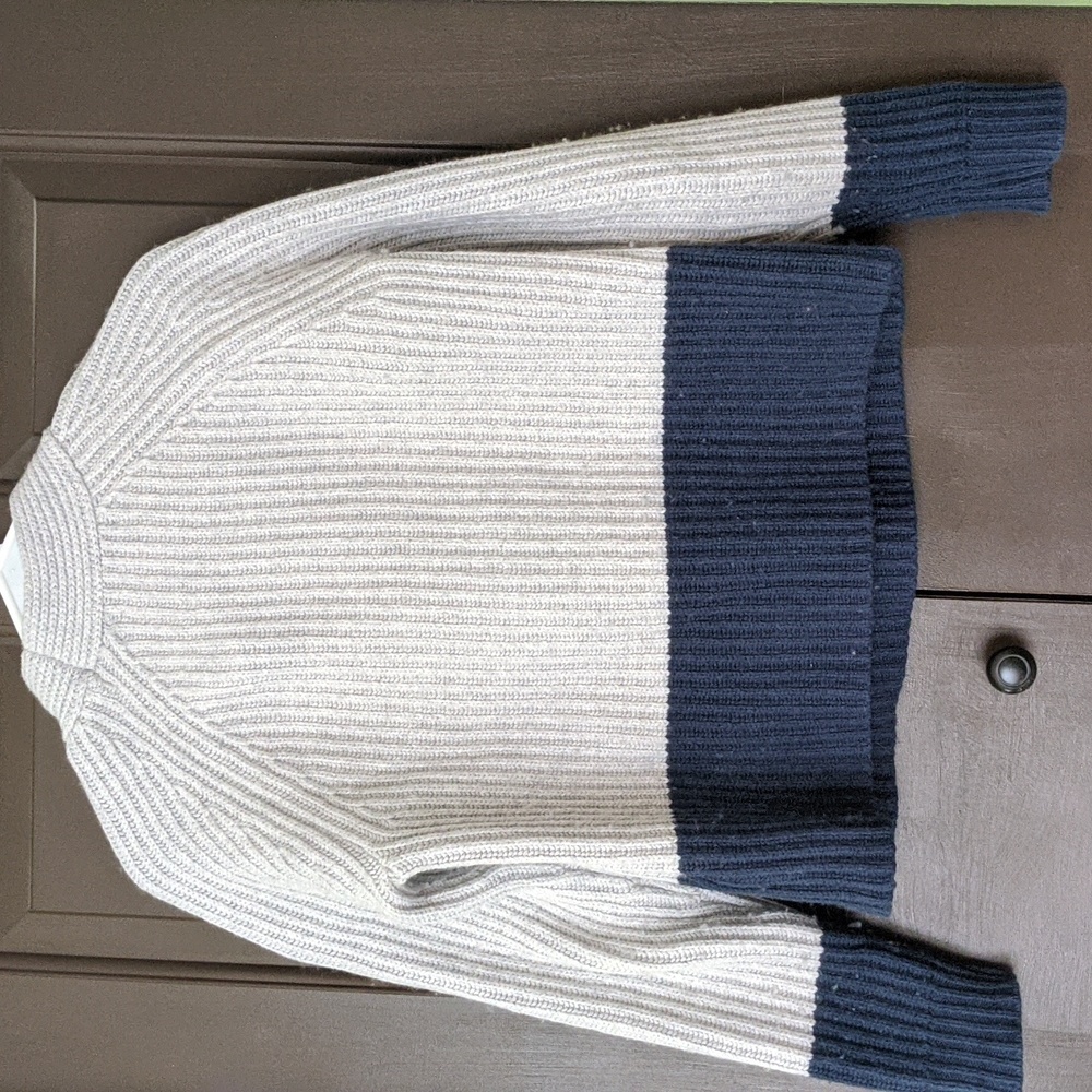 Banana Republic XS grey/blue color block knit sweater